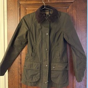 Barbour Beadnell Waxed Jacket in “Sage”